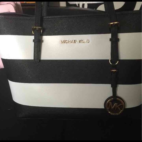 Striped small Kors tote - Picture 1 of 2
